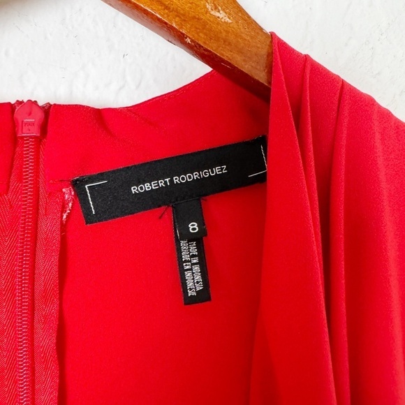 Robert Rodriguez Red Wide Leg Belted Jumpsuit - Picture 6 of 10